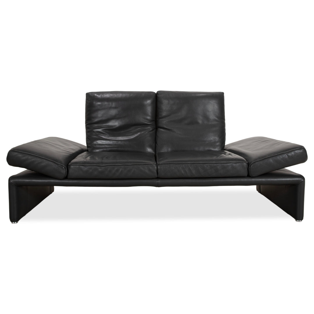 Koinor Raoul Two-seater Leather Sofa Grey Manual Function Couch
