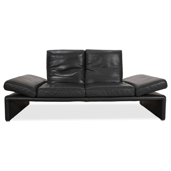 Koinor Raoul Two-seater Leather Sofa Grey Manual Function Couch