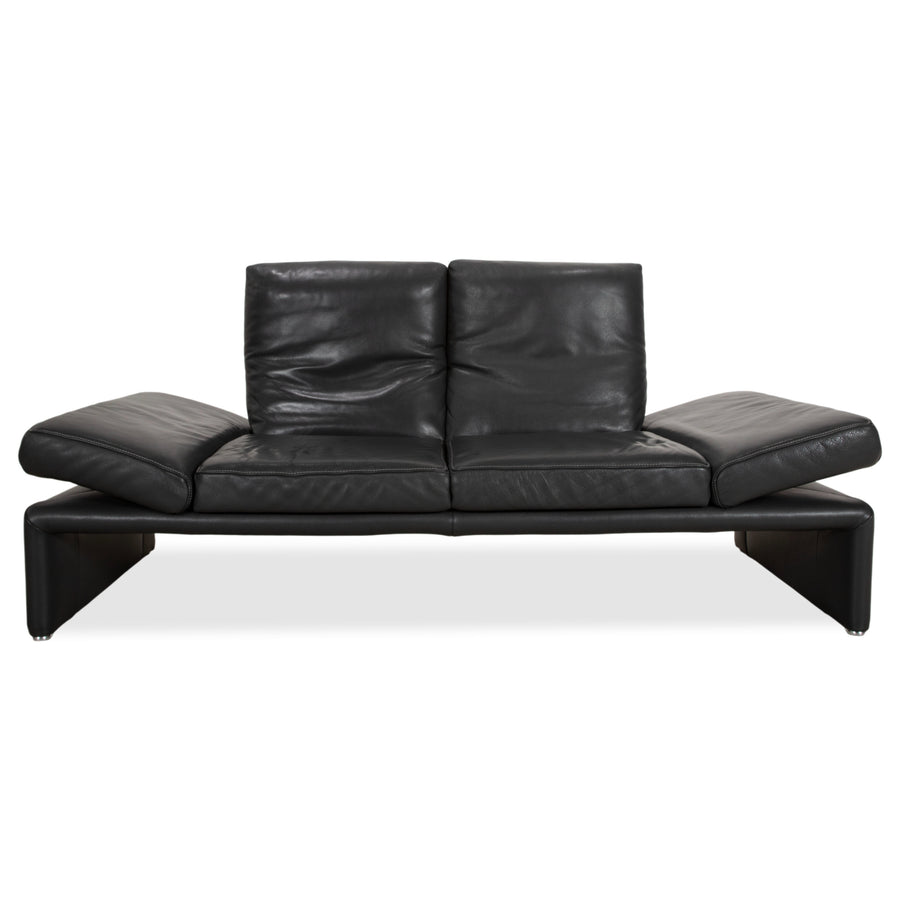 Koinor Raoul Two-seater Leather Sofa Grey Manual Function Couch