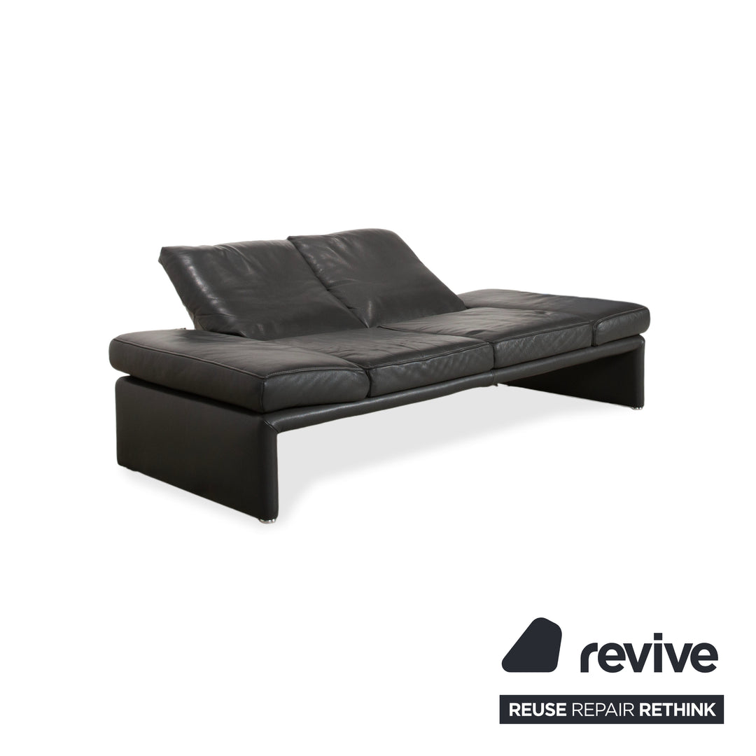 Koinor Raoul Two-seater Leather Sofa Grey Manual Function Couch