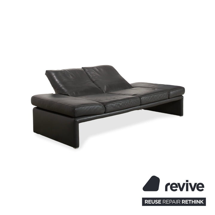 Koinor Raoul Two-seater Leather Sofa Grey Manual Function Couch