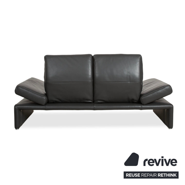 Koinor Raoul Two-seater Leather Sofa Grey Manual Function Couch