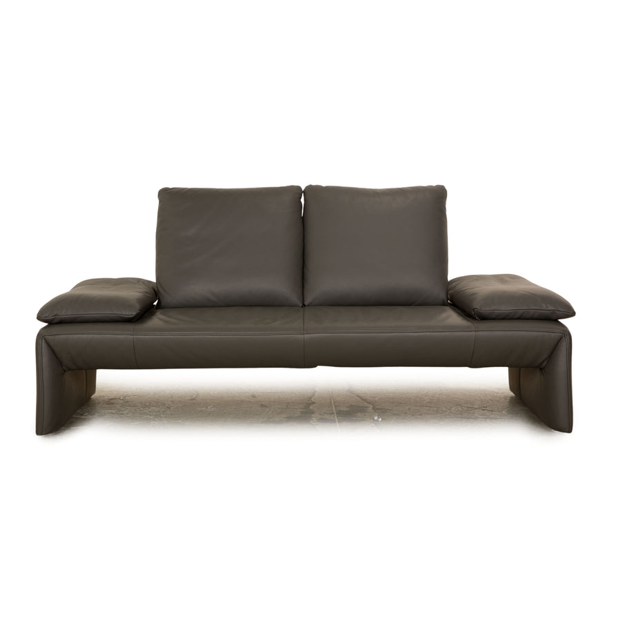 Koinor Rivo Leder Zweisitzer Grau Sofa Couch manuelle Funktion