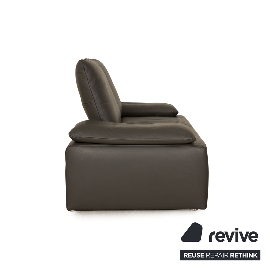 Koinor Rivo canapé deux places en cuir gris, fonction manuelle