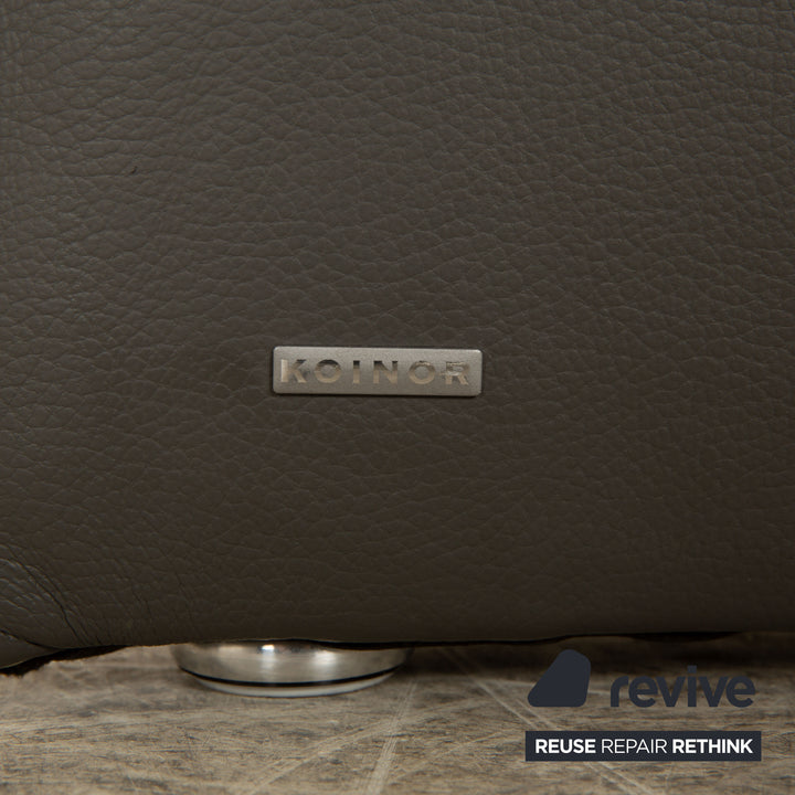 Koinor Rivo canapé deux places en cuir gris, fonction manuelle