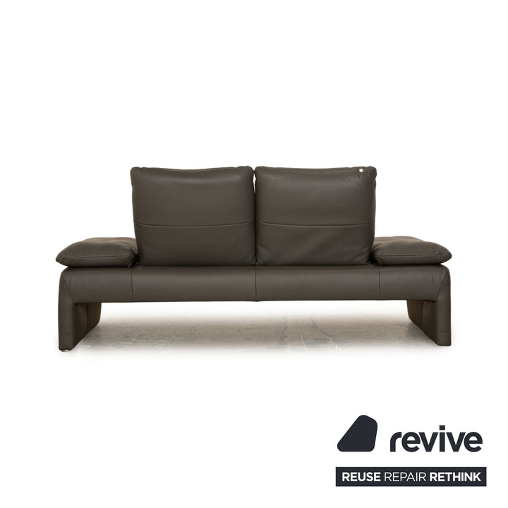 Koinor Rivo canapé deux places en cuir gris, fonction manuelle