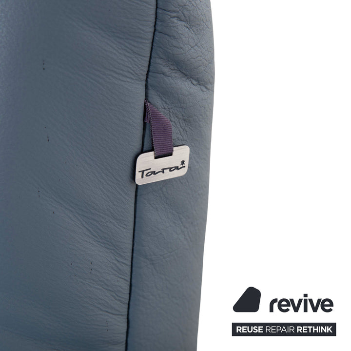 Koinor Rivoli Dreisitzer Leder Sofa Blau manuelle Funktion Couch