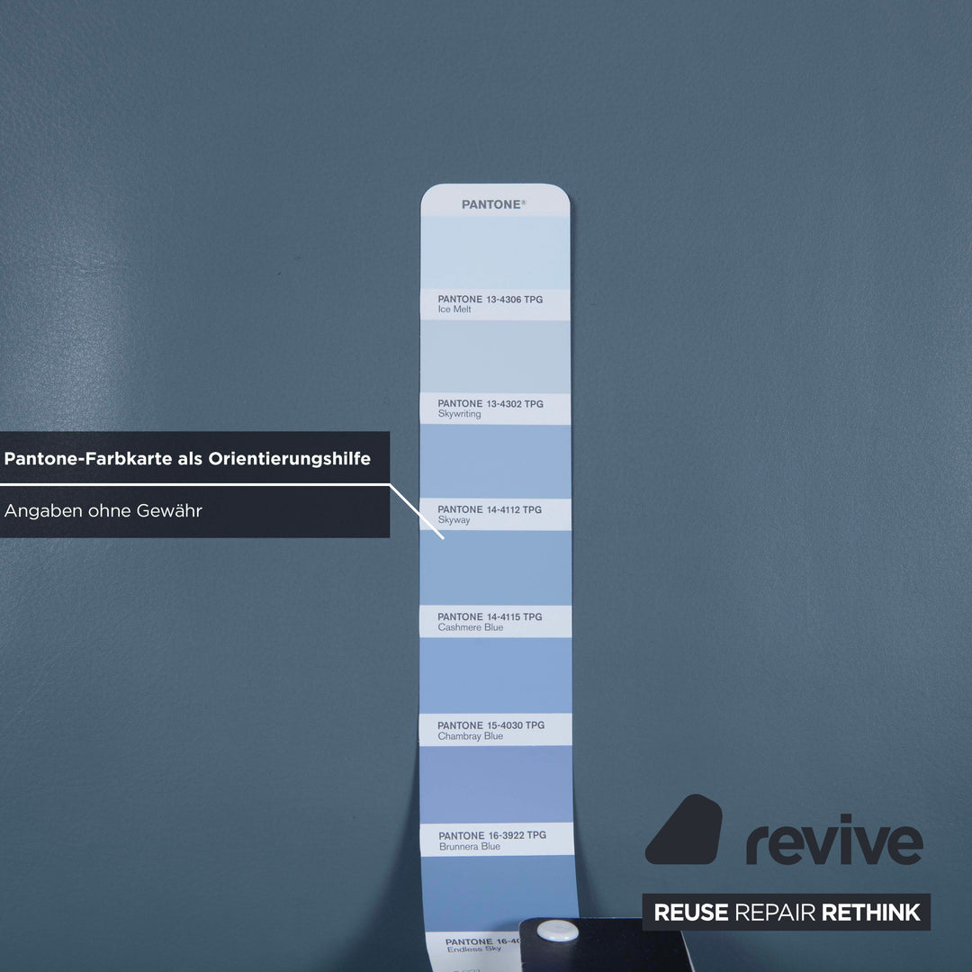 Koinor Rivoli Dreisitzer Leder Sofa Blau manuelle Funktion Couch