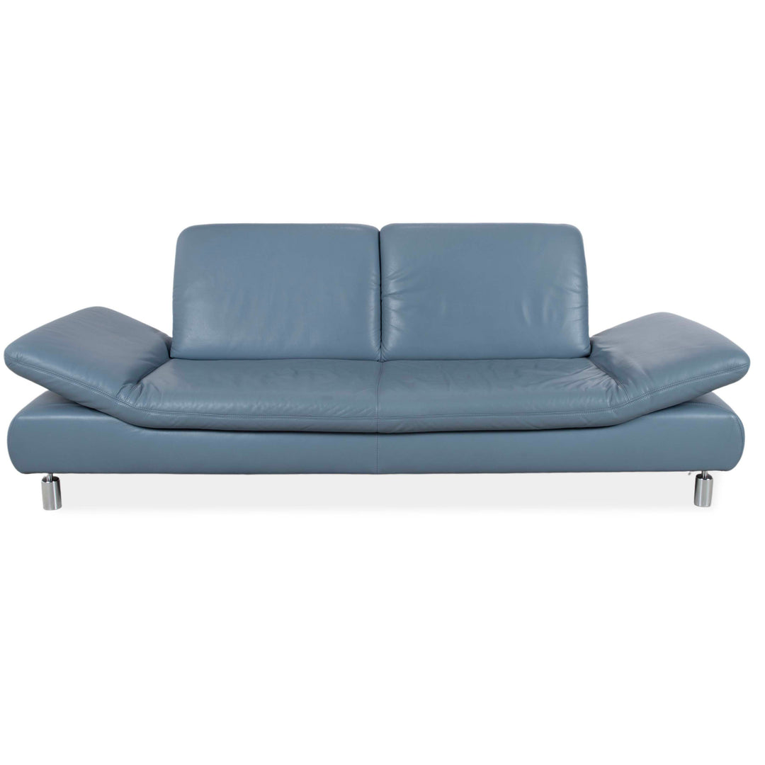 Koinor Rivoli Dreisitzer Leder Sofa Blau manuelle Funktion Couch