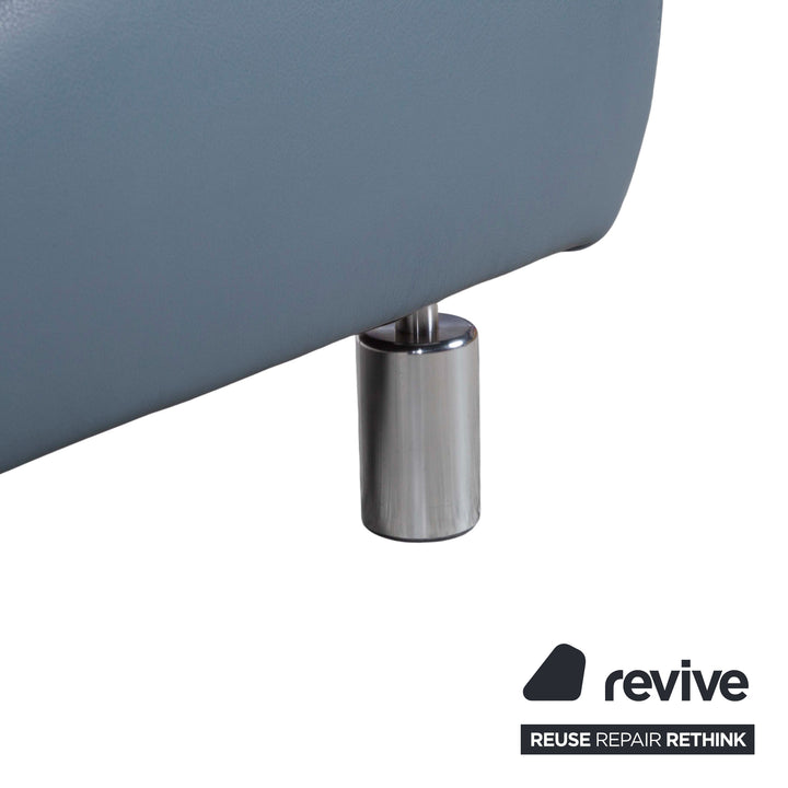 Koinor Rivoli Dreisitzer Leder Sofa Blau manuelle Funktion Couch