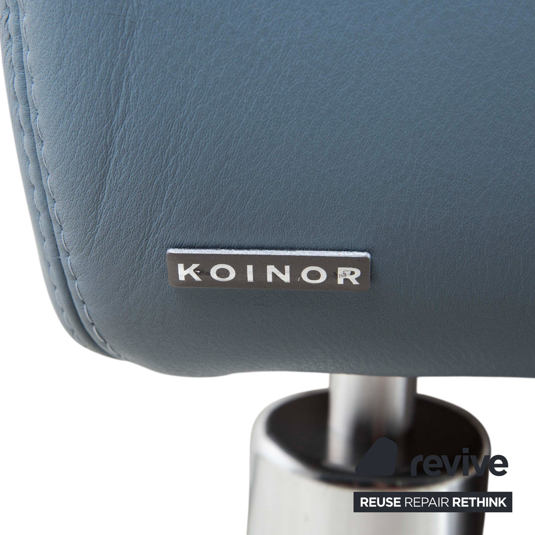 Koinor Rivoli Dreisitzer Leder Sofa Blau manuelle Funktion Couch