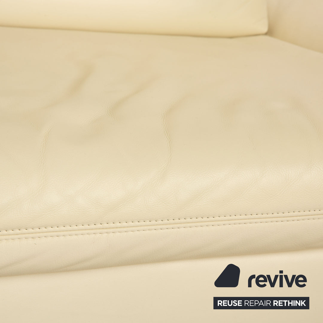 Koinor Rivoli Leder Dreisitzer Creme manuelle Funktion Sofa Couch