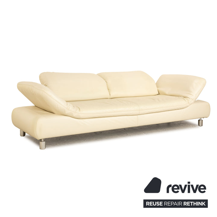 Koinor Rivoli Leder Dreisitzer Creme manuelle Funktion Sofa Couch