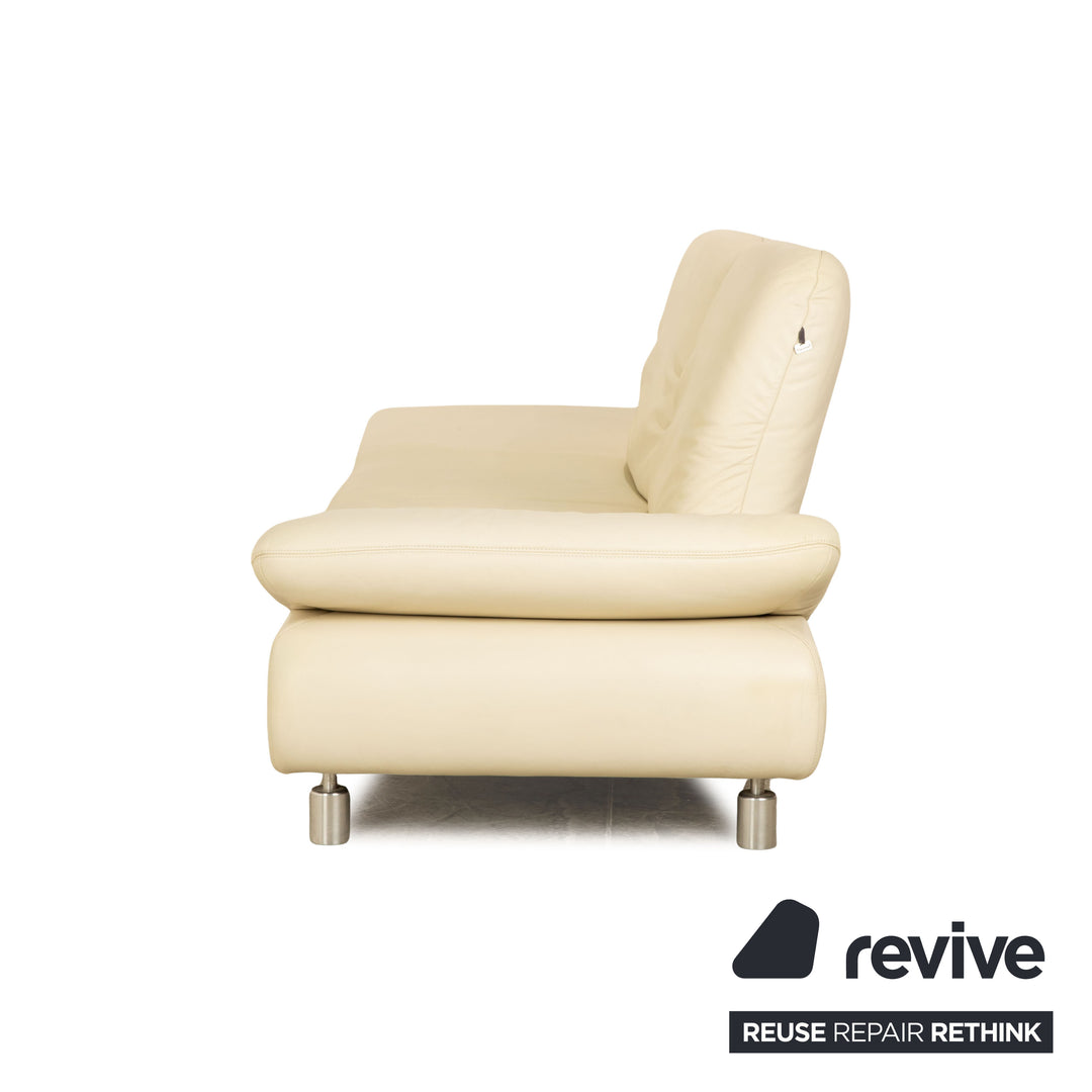Koinor Rivoli Leder Dreisitzer Creme manuelle Funktion Sofa Couch