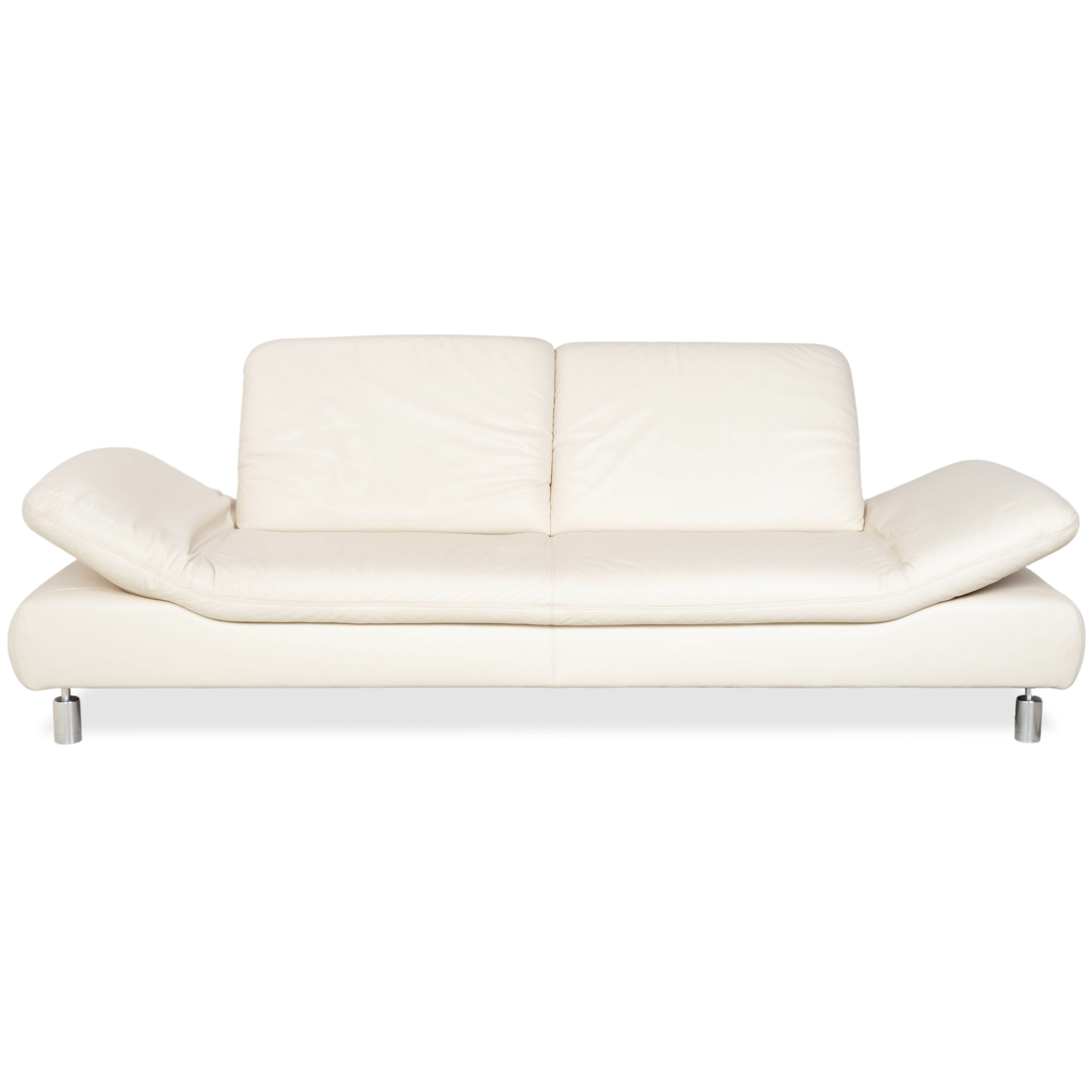 Koinor Rivoli Leather Three-Seater Cream White Manual Function Sofa Couch