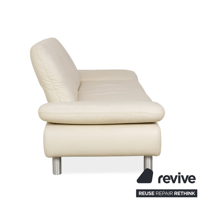Koinor Rivoli Leder Dreisitzer Creme manuelle Funktion Sofa Couch