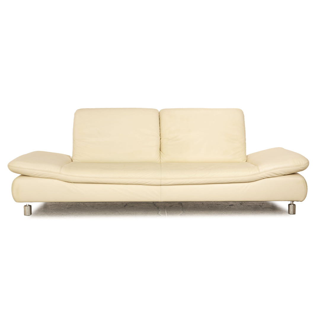 Koinor Rivoli Leder Dreisitzer Creme manuelle Funktion Sofa Couch