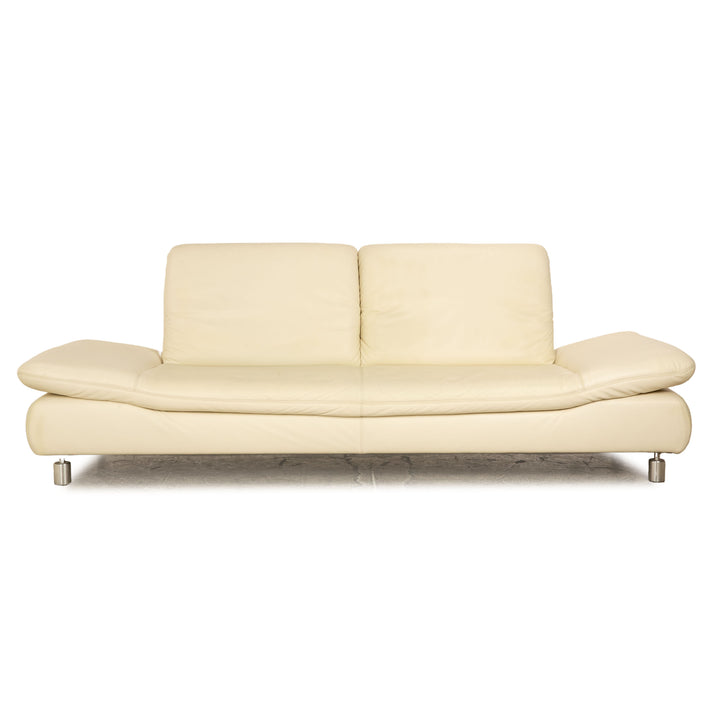 Koinor Rivoli Leder Dreisitzer Creme manuelle Funktion Sofa Couch