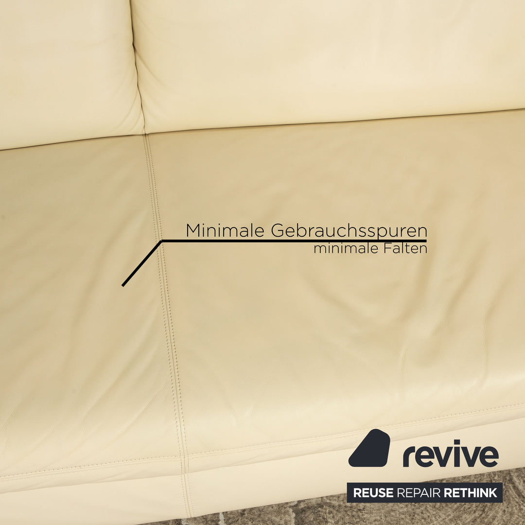 Koinor Rivoli Leder Dreisitzer Creme manuelle Funktion Sofa Couch