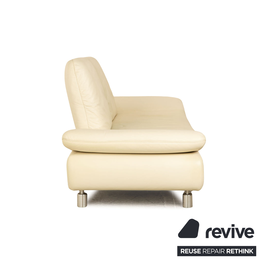 Koinor Rivoli Leder Dreisitzer Creme manuelle Funktion Sofa Couch