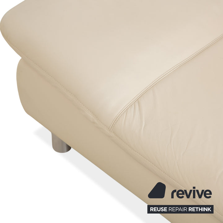 Koinor Rivoli Canapé trois places en cuir crème à fonction manuelle