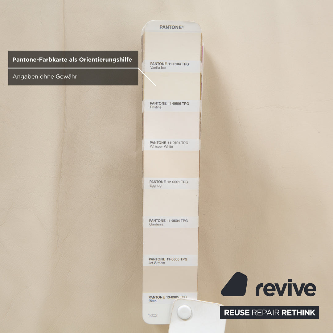 Koinor Rivoli Canapé trois places en cuir crème à fonction manuelle