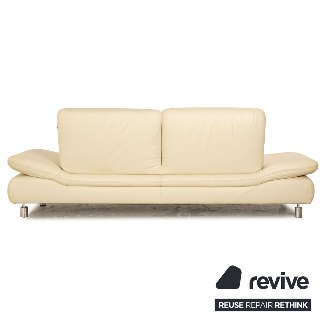 Koinor Rivoli Leder Dreisitzer Creme manuelle Funktion Sofa Couch