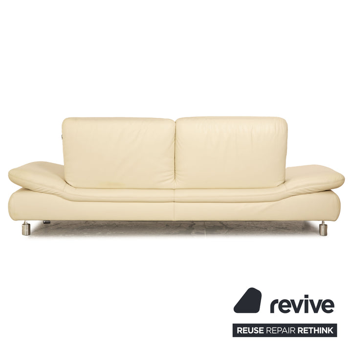 Koinor Rivoli Leder Dreisitzer Creme manuelle Funktion Sofa Couch