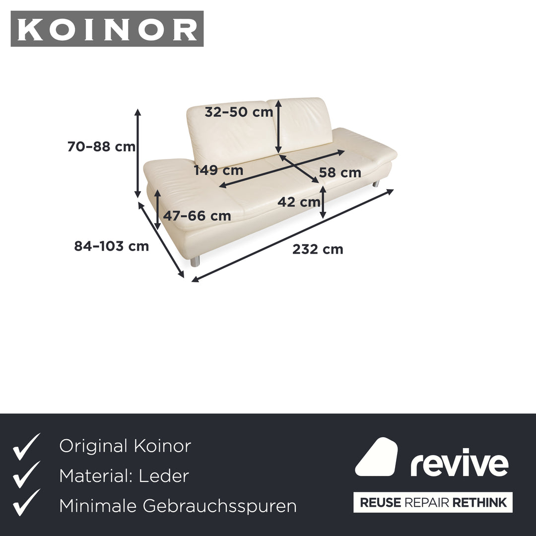 Koinor Rivoli Leder Dreisitzer Creme manuelle Funktion Sofa Couch