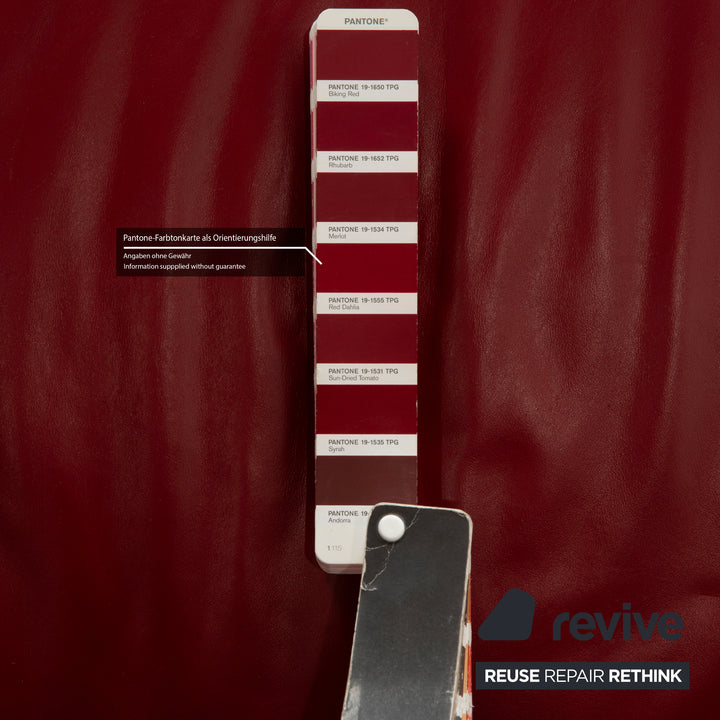 Koinor Rivoli Leder Dreisitzer Weinrot manuelle Funktion Sofa Couch