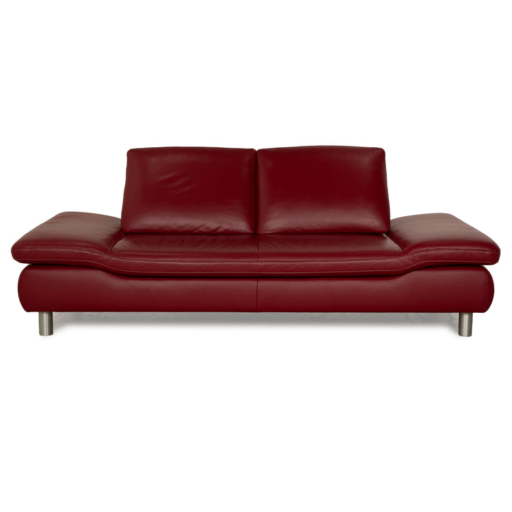 Koinor Rivoli Leder Dreisitzer Weinrot manuelle Funktion Sofa Couch