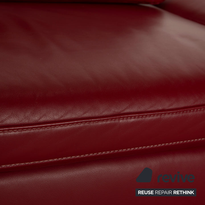 Koinor Rivoli Leder Dreisitzer Weinrot manuelle Funktion Sofa Couch