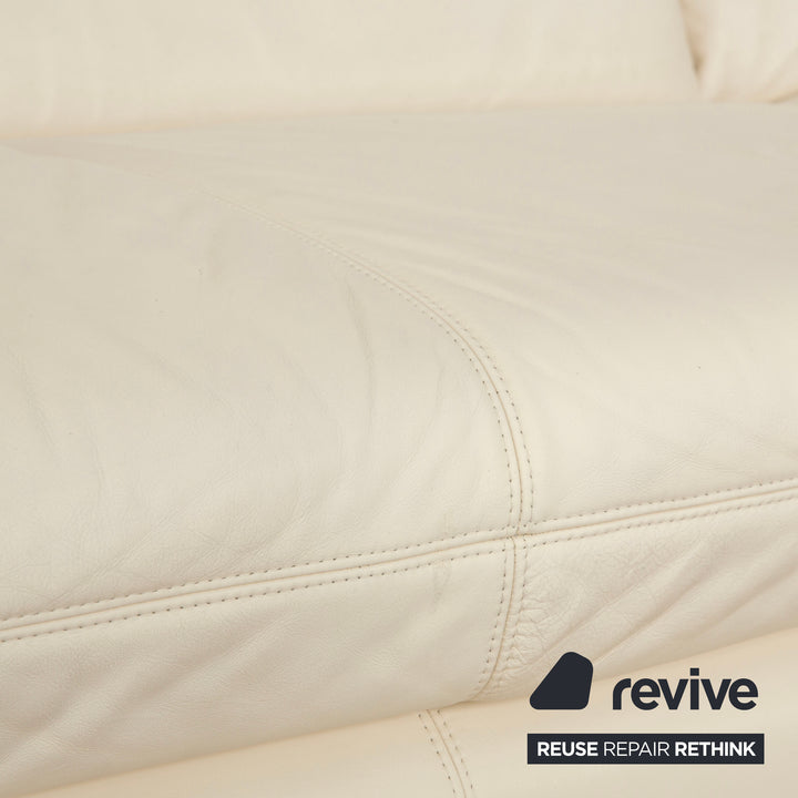 Koinor Rivoli canapé d'angle en cuir crème canapé fonction manuelle