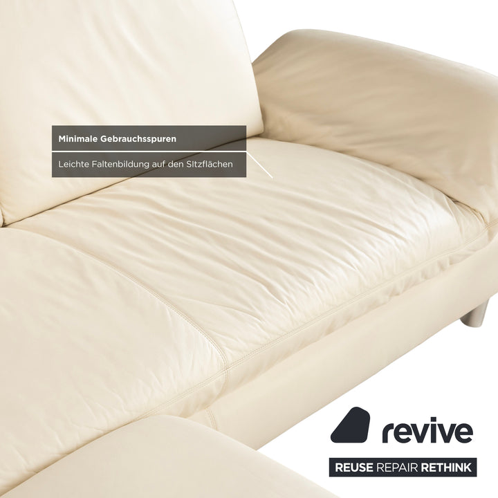 Koinor Rivoli canapé d'angle en cuir crème canapé fonction manuelle