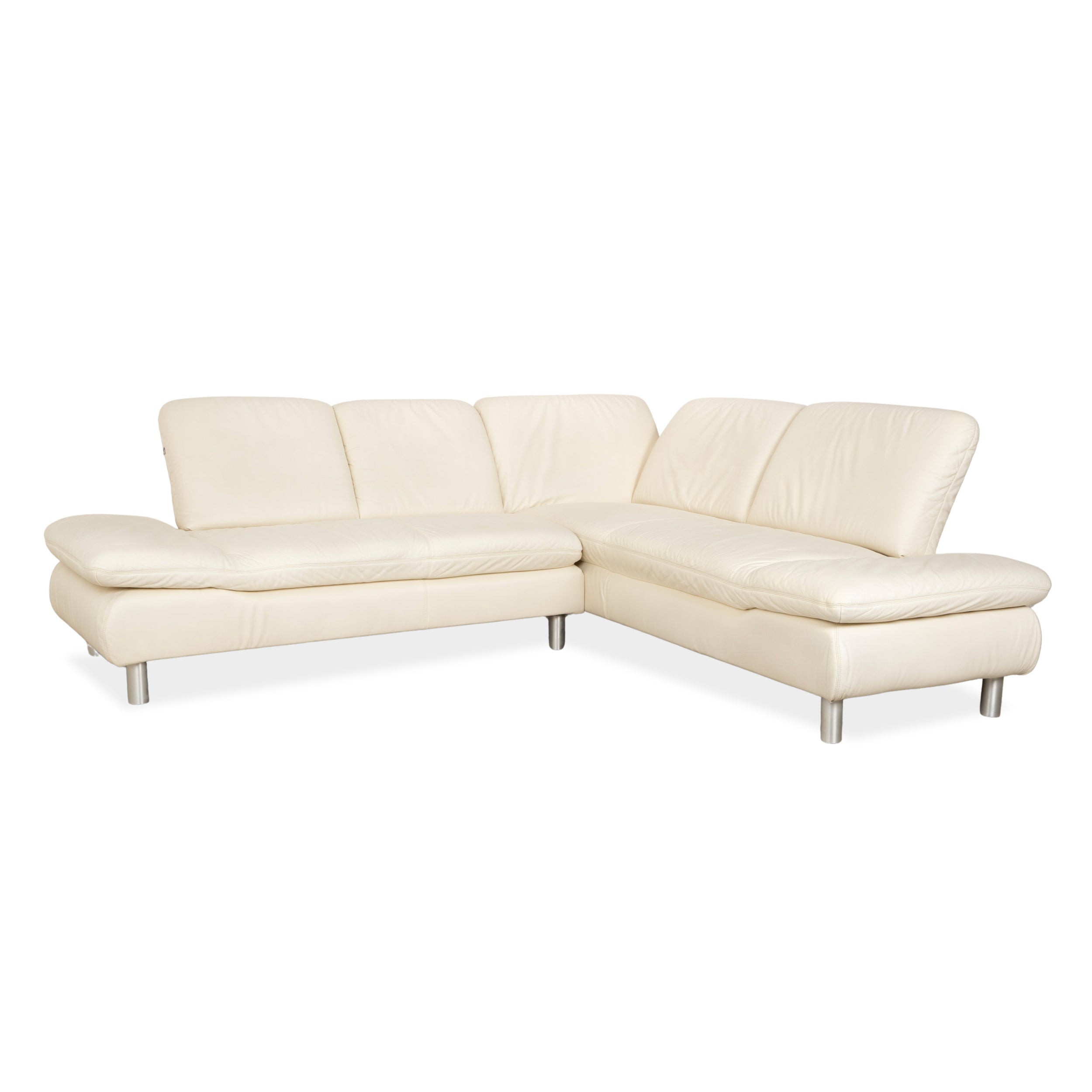 Koinor Rivoli canapé d'angle en cuir crème canapé fonction manuelle