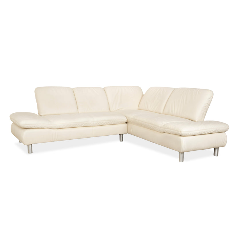 Koinor Rivoli canapé d'angle en cuir crème canapé fonction manuelle