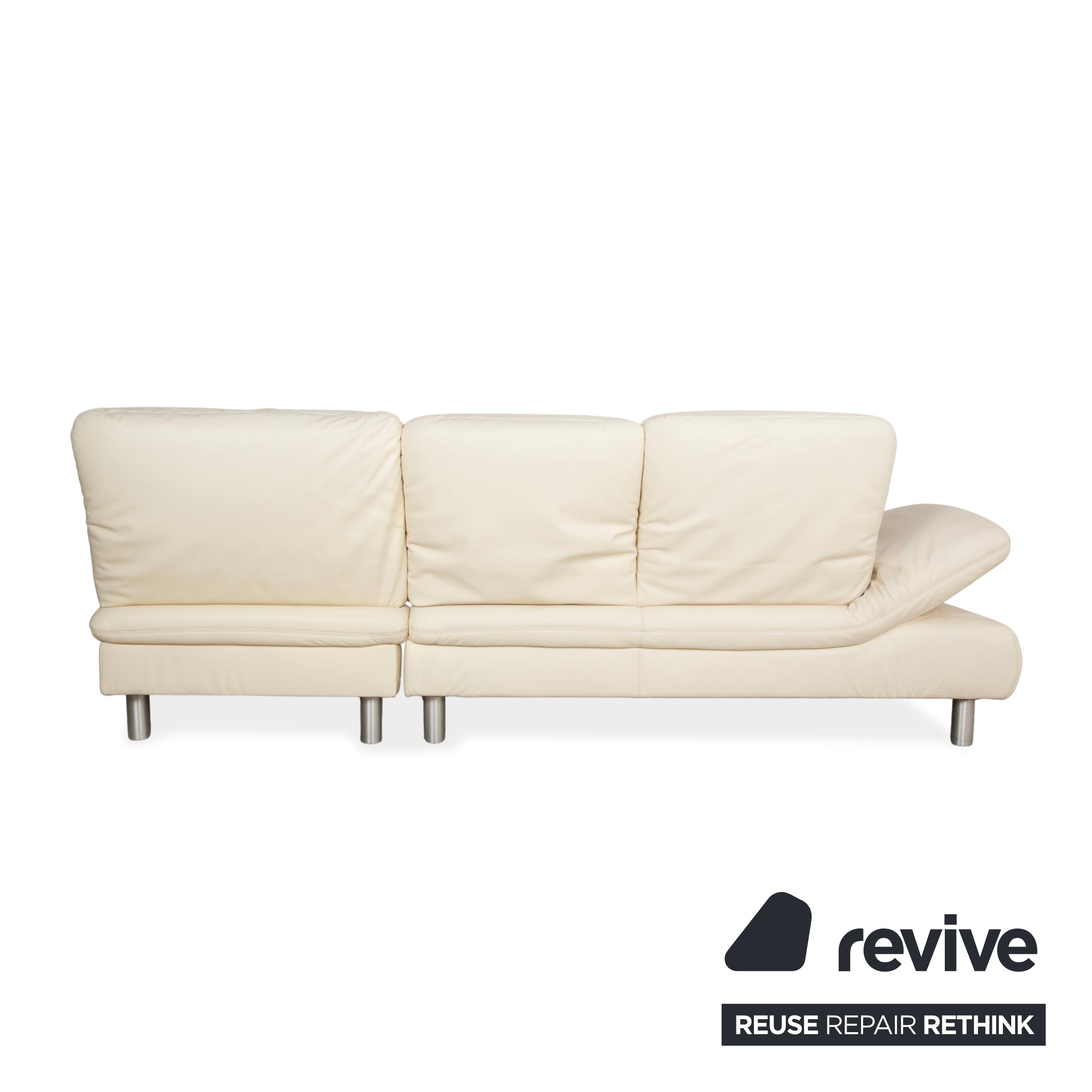 Koinor Rivoli canapé d'angle en cuir crème canapé fonction manuelle