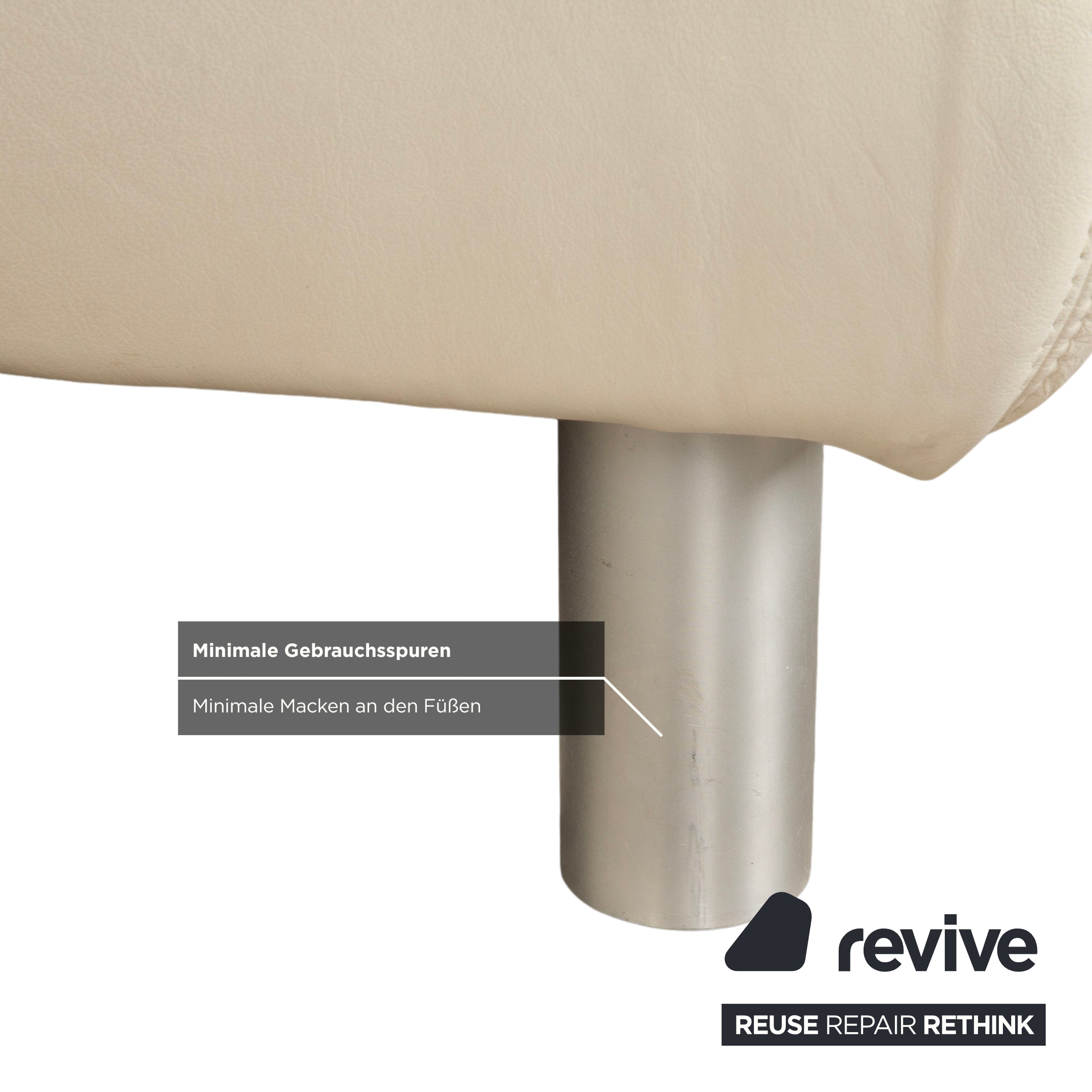 Koinor Rivoli canapé d'angle en cuir crème canapé fonction manuelle