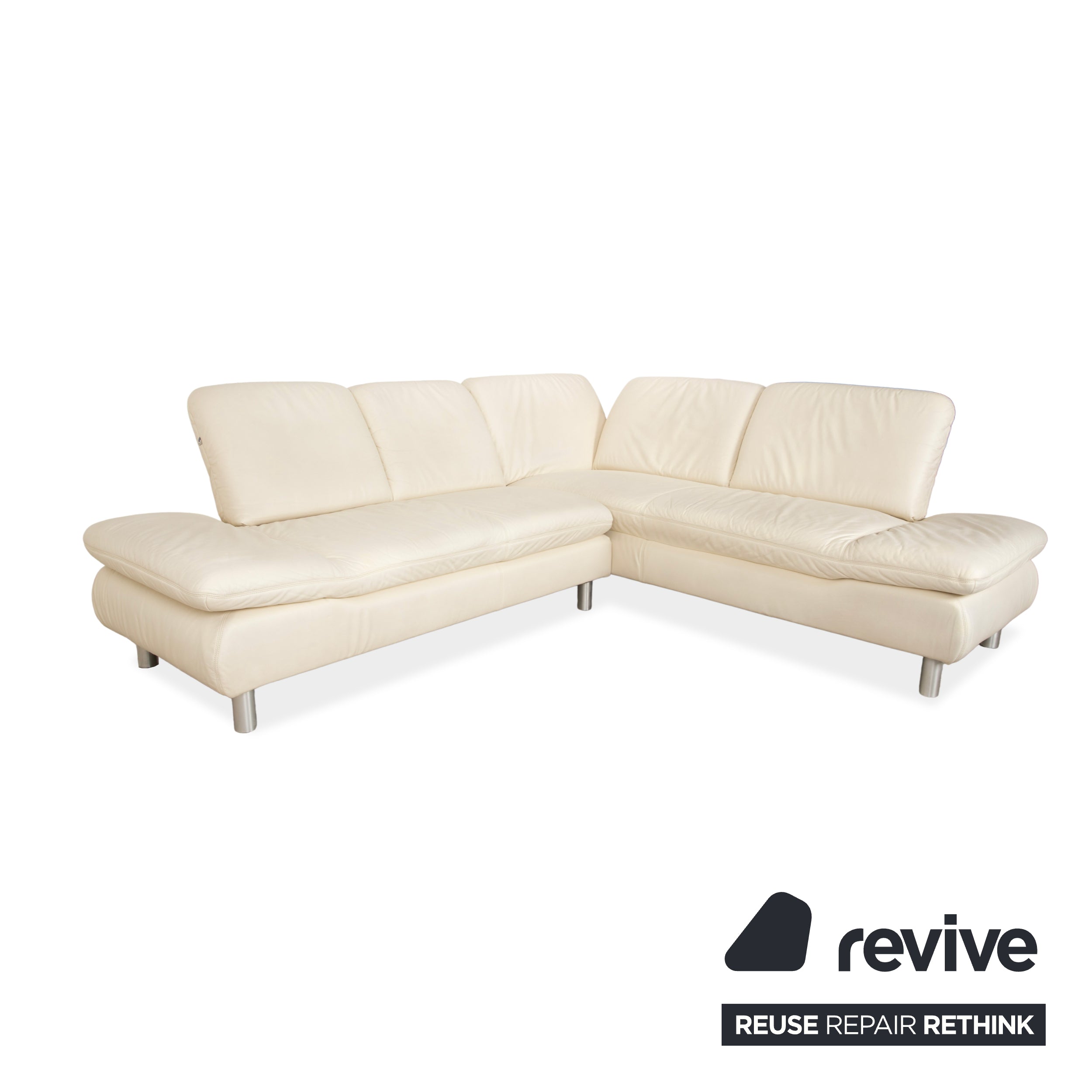 Koinor Rivoli canapé d'angle en cuir crème canapé fonction manuelle