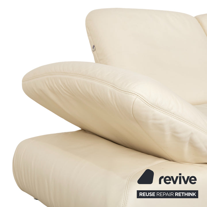 Koinor Rivoli canapé d'angle en cuir crème canapé fonction manuelle