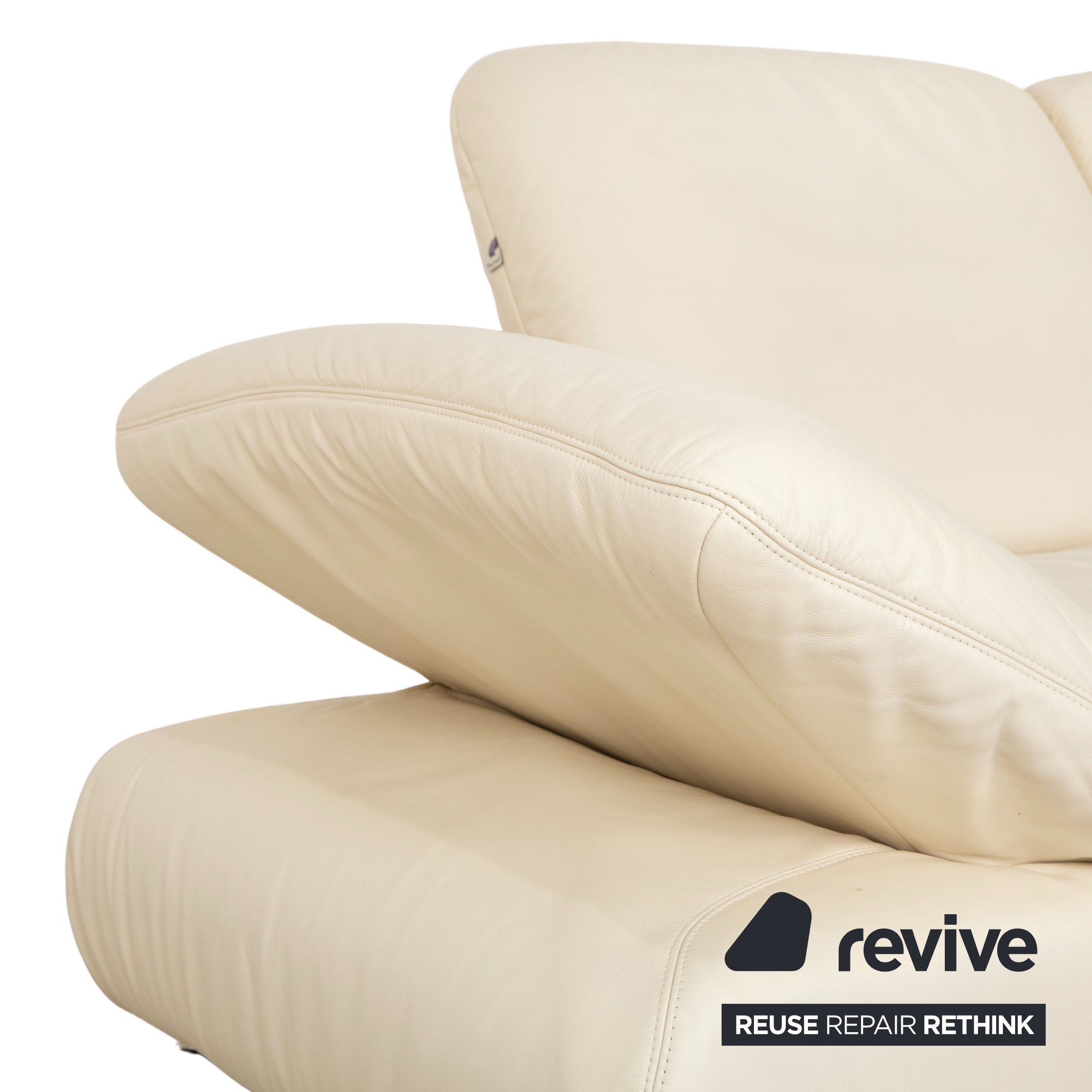 Koinor Rivoli canapé d'angle en cuir crème canapé fonction manuelle