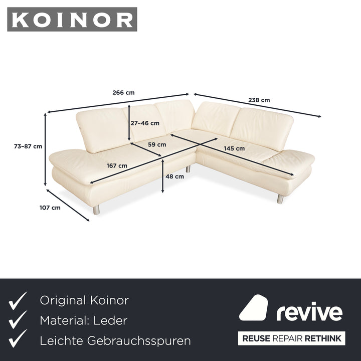 Koinor Rivoli Leder Ecksofa Creme Sofa Couch manuelle Funktion