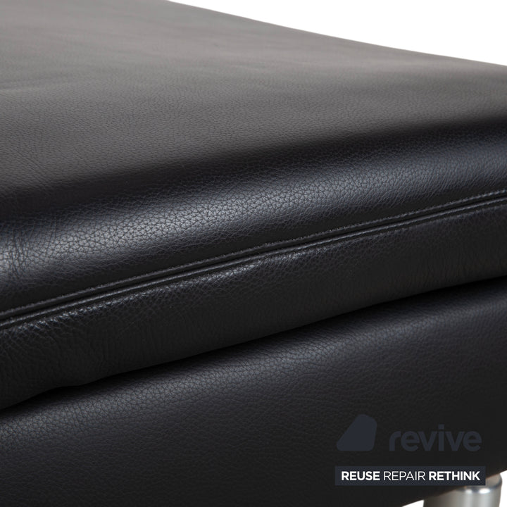 Koinor Rivoli Leder Hocker Schwarz manuelle Funktion