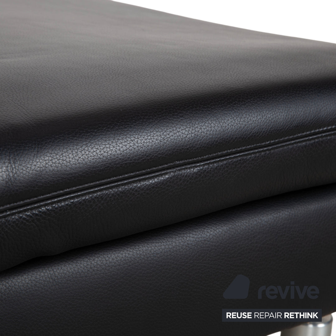 Koinor Rivoli Leder Hocker Schwarz manuelle Funktion