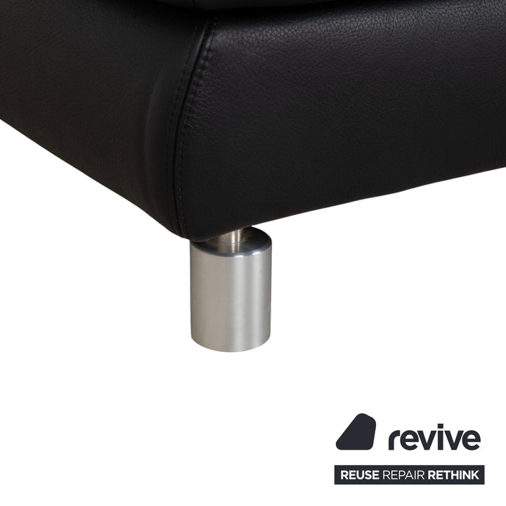 Koinor Rivoli Leder Hocker Schwarz manuelle Funktion