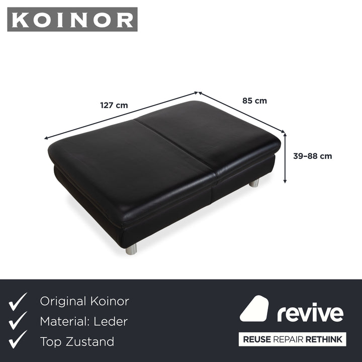 Koinor Rivoli Leder Hocker Schwarz manuelle Funktion