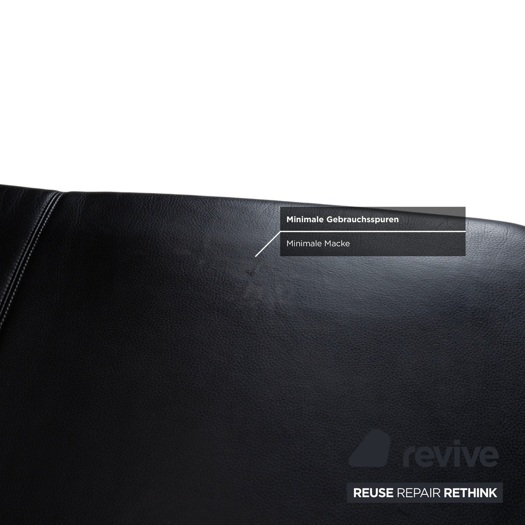 Koinor Rivoli Leder Hocker Schwarz manuelle Funktion