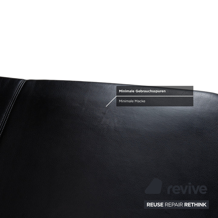 Koinor Rivoli Leder Hocker Schwarz manuelle Funktion