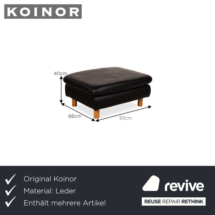 Koinor Rivoli Leather Armchair Set Black Manual Function Armchair Stool