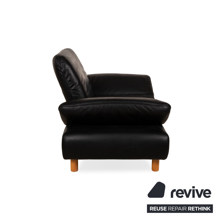 Koinor Rivoli Leather Armchair Set Black Manual Function Armchair Stool